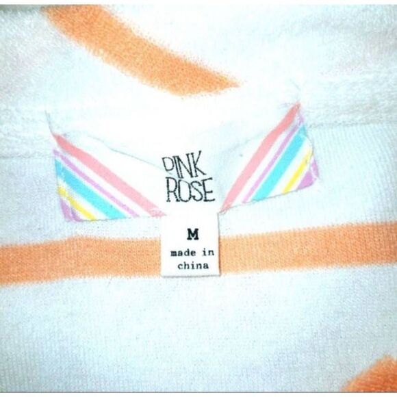 PINK ROSE PEACH & WHITE STRIPE PULLOVER SZ.M EUC. - Picture 4 of 5